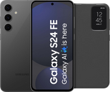 Samsung Galaxy S24 FE 256GB Grijs 5G + Clear View Book Case Zwart