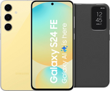 Samsung Galaxy S24 FE 256GB Geel 5G + Clear View Book Case Zwart
